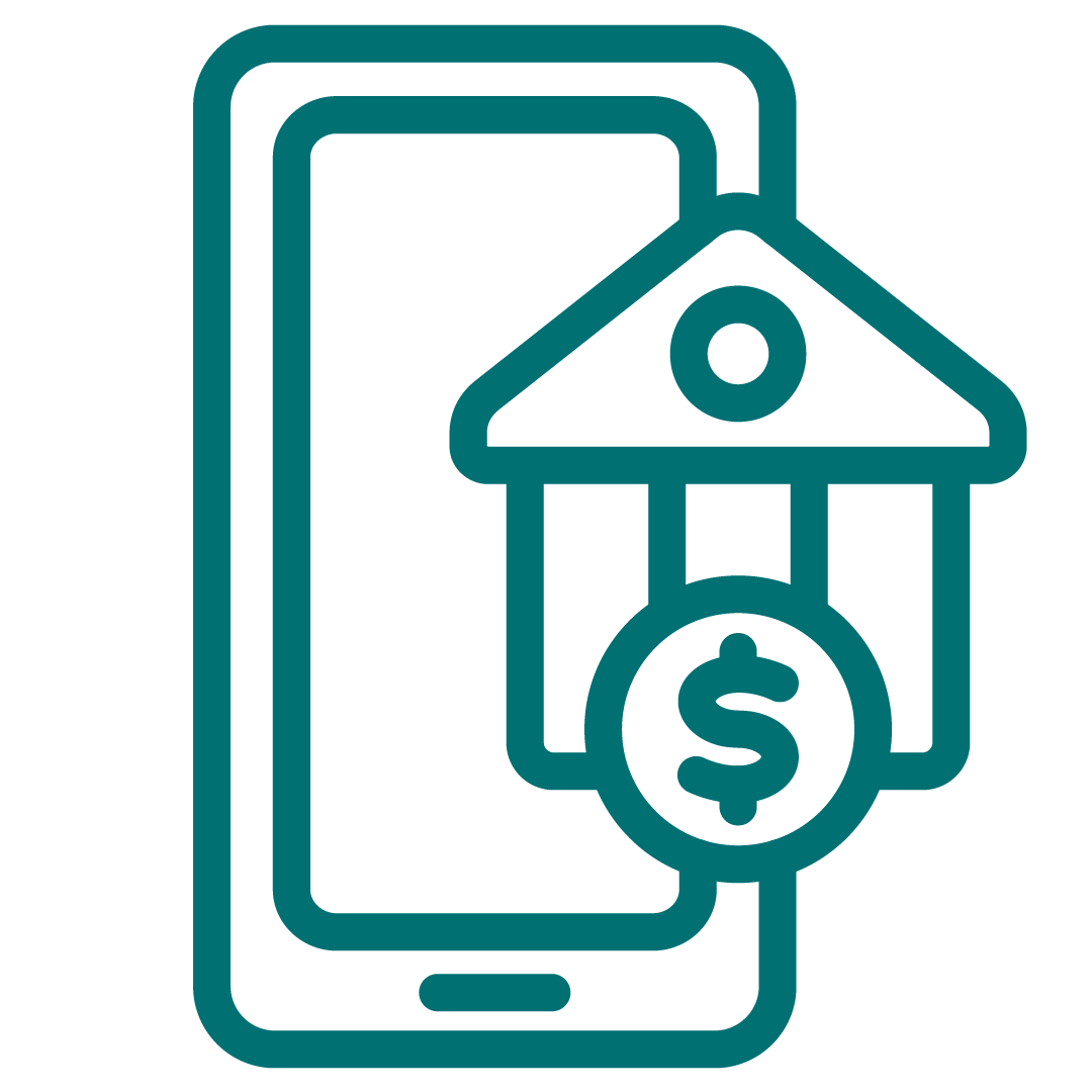 mobile banking icon teal